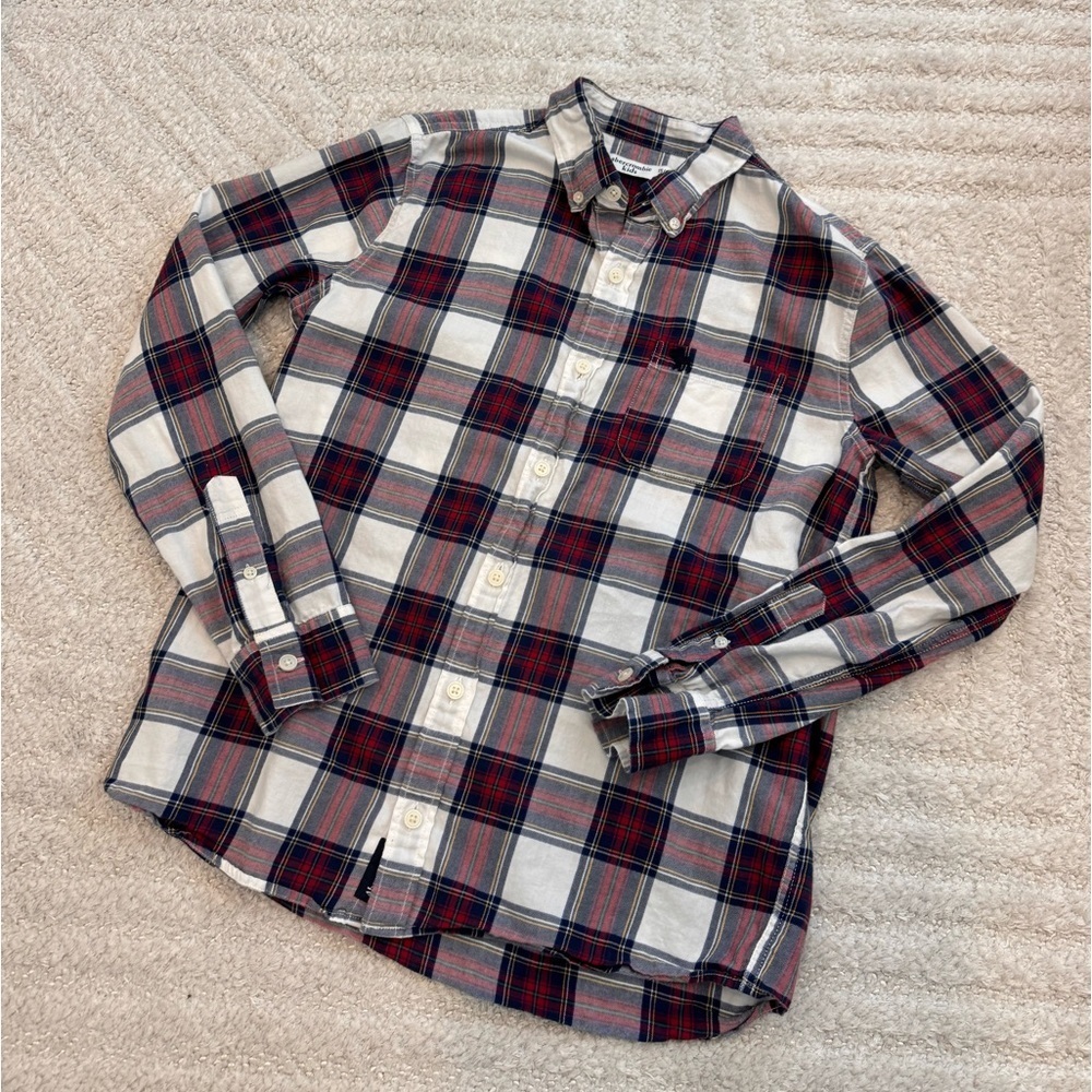 Abercrombie kids Boys Plaid Button Up Long Sleeve - Size 15/16